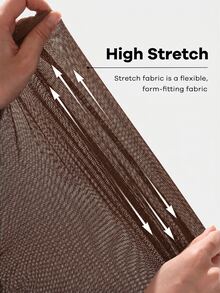 Shapeblank Plus Size Women's Chocolate Brown Short Sleeve T-Shirt, Autumn Casual Everyday Stretchy Ruched Waist Asymmetric Hem Curve Tops, Tops - Mocha Brown - View 7