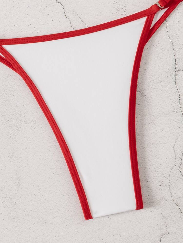 Sirith Women's Colorblock Trim Swimwear Set - White - View 5