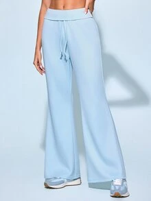 SHEIN Dewbera Women's Casual Versatile Sports Long Pants - Blue - View 5