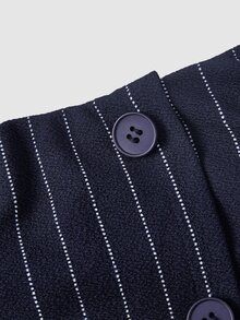 SHEIN MOD Women's Striped Casual Daily Commute Travel Blazer & Flare Pants - Multicolor - View 7