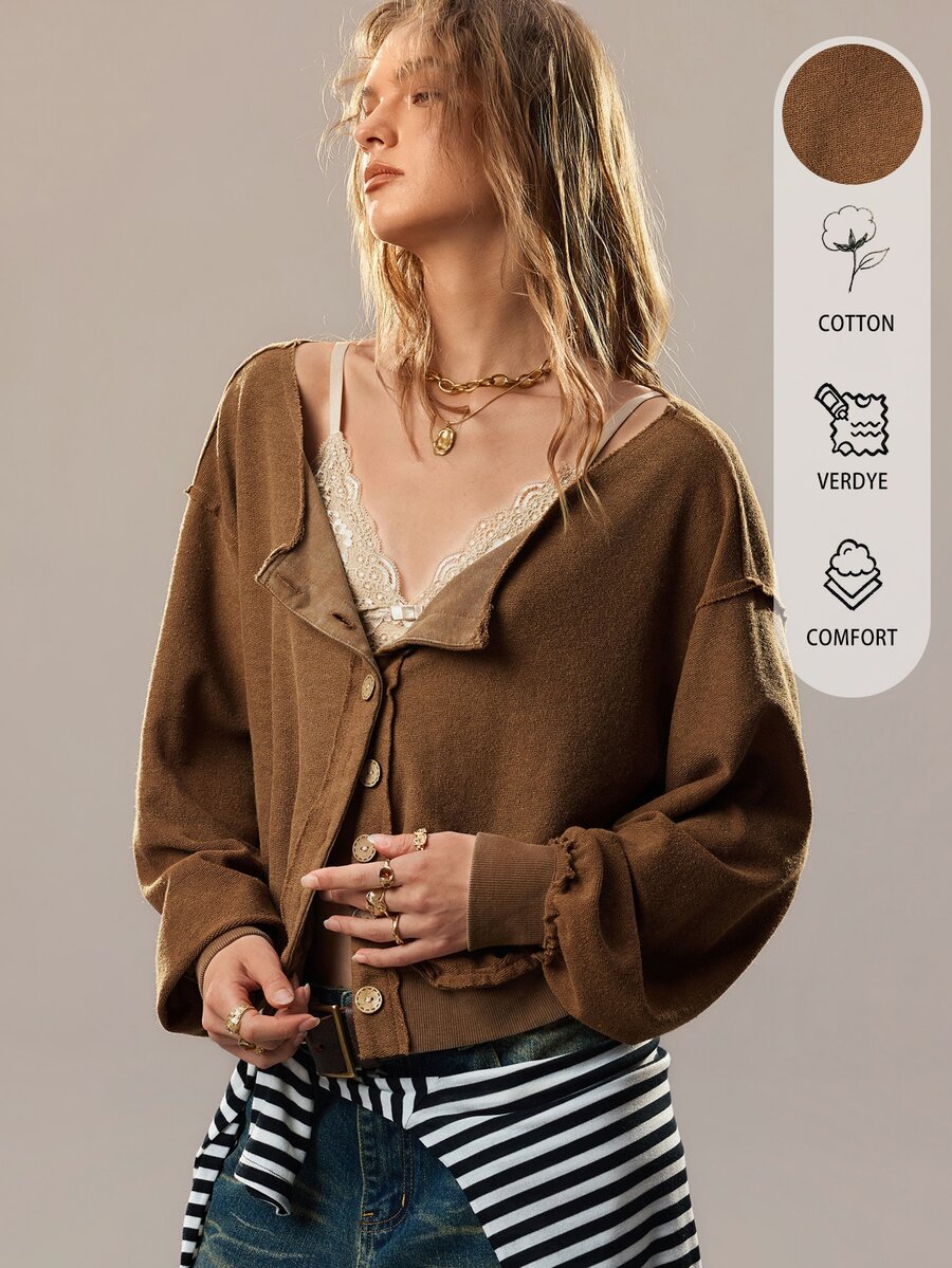 SHEIN Women's Solid Color Casual Versatile Daily Wear Sweatshirt