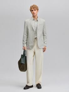 Officeau Men's White Straight-Leg Suit Pants, For Weddings/Evening Events - White - View 8