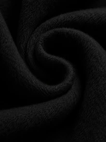 GlowEve CURVE Plus Size Women's Luxury Elegant Wool Blend Fleece Coat - Black - View 4
