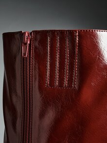 Denimoi Women's Glamorous Sexy Pointy Toe Stiletto Heel Boots - Burgundy - View 4