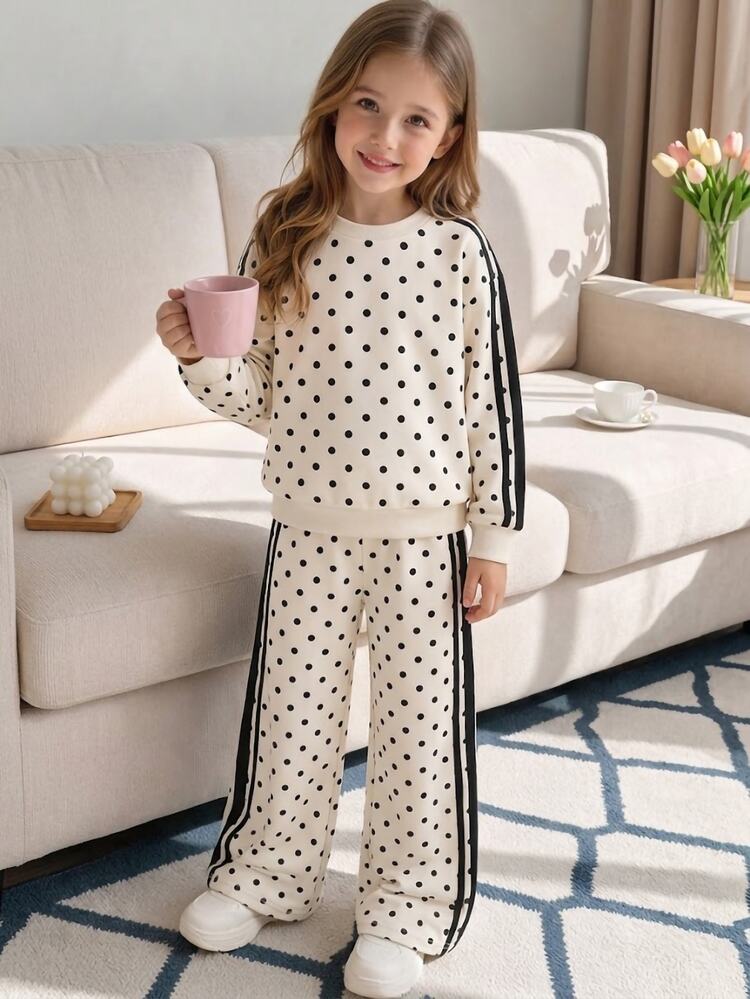 Elladie kids Purple Bowknot Sweatshirt Set For Girls 4-7 Years Old Summer 2025 INS Style Sporty Casual 2 Pieces Sweatpants Outfit Kindergarten Nursery Birthday - Multicolor - View 8