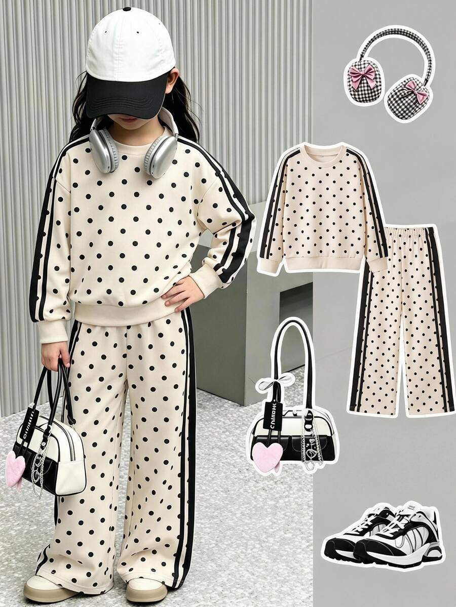 Elladie kids 紫色蝴蝶結女童運動休閒套裝 4-7歲 2025夏季 INS風 2件式運動褲套裝 幼兒園托兒所生日穿搭 - 彩色 - 查看 1