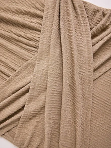 Poshavie Poshavie Gaun Halter Leher Tinggi Ukuran Plus, Gaun Bodycon Tanpa Lengan dengan Detail Silang dan Kerut, Gaun Pesta Malam/Koktail Rajut Berkilau - Khaki - View 7