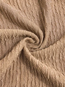 Poshavie Poshavie Gaun Halter Leher Tinggi Ukuran Plus, Gaun Bodycon Tanpa Lengan dengan Detail Silang dan Kerut, Gaun Pesta Malam/Koktail Rajut Berkilau - Khaki - View 10