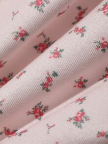 DAZY Ditsy Floral Print Knot Front Pajama Set - Pink - View 10