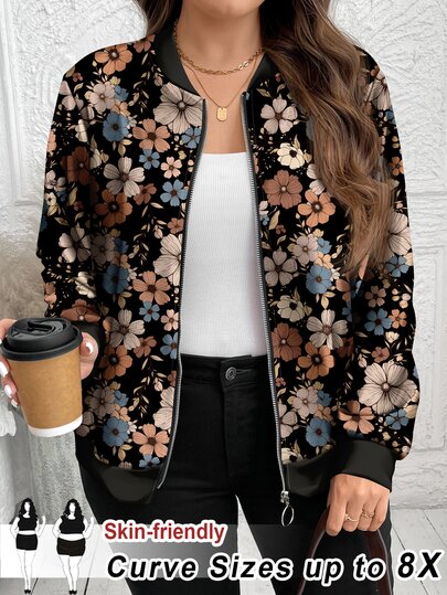 SHEIN CURVE+ جاكيت كاجوال جوت 1920 عتيق من عصر الروارين 20s أنيق بسيط بطبعة نمر مقاس كبير خريف/شتاء معلم نادي ضيف زفاف عطلة رسمي أسود