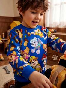 SHEIN | PAW Patrol Young Boys All Over Print Sweatshirt - Blue - View 6