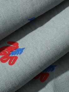 DAZY Quần ngủ nữ ống rộng dáng suông, eo rút dây, họa tiết hoa nhí - màu xanh lá - Xem 7