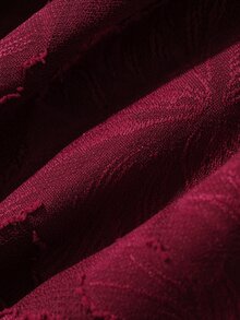 DAZY Gaun Panjang Wanita dengan Lengan Berkerut dan Pinggang Tinggi - Burgundy - View 9