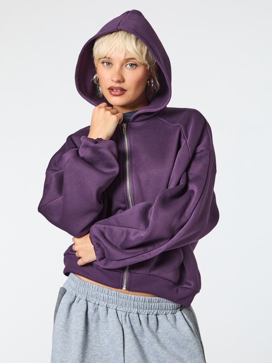 COUREZ Women Sweatshirts & Hoodies - Purple - View 1