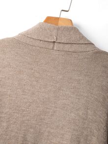 Linhara CURVE Plus Size Women Casual Loose Fit Mid-Length Cardigan Knit Top, Suitable For Outings, Vacation, Music Festivals, Beach, Spring/Summer Winter - Khaki - View 6