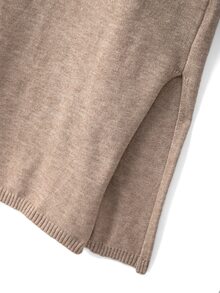 Linhara CURVE Plus Size Women Casual Loose Fit Mid-Length Cardigan Knit Top, Suitable For Outings, Vacation, Music Festivals, Beach, Spring/Summer Winter - Khaki - View 7