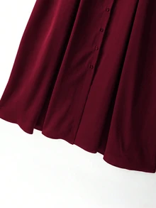 Formidée Plus Size Women's New Sleeveless V-Neck Knitted Cardigan Dress With Metal Ring Decor, Elegant Fitted Long Dress, Versatile - Burgundy - View 5