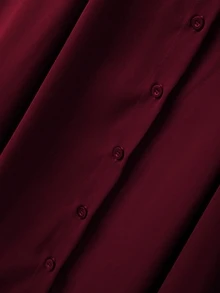 Formidée Plus Size Women's New Sleeveless V-Neck Knitted Cardigan Dress With Metal Ring Decor, Elegant Fitted Long Dress, Versatile - Burgundy - View 7