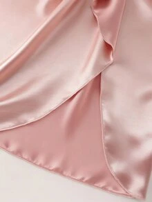 EMERY ROSE Falda asimétrica con diseño plisado de unicolor para mujer - Rosa - Ver 7