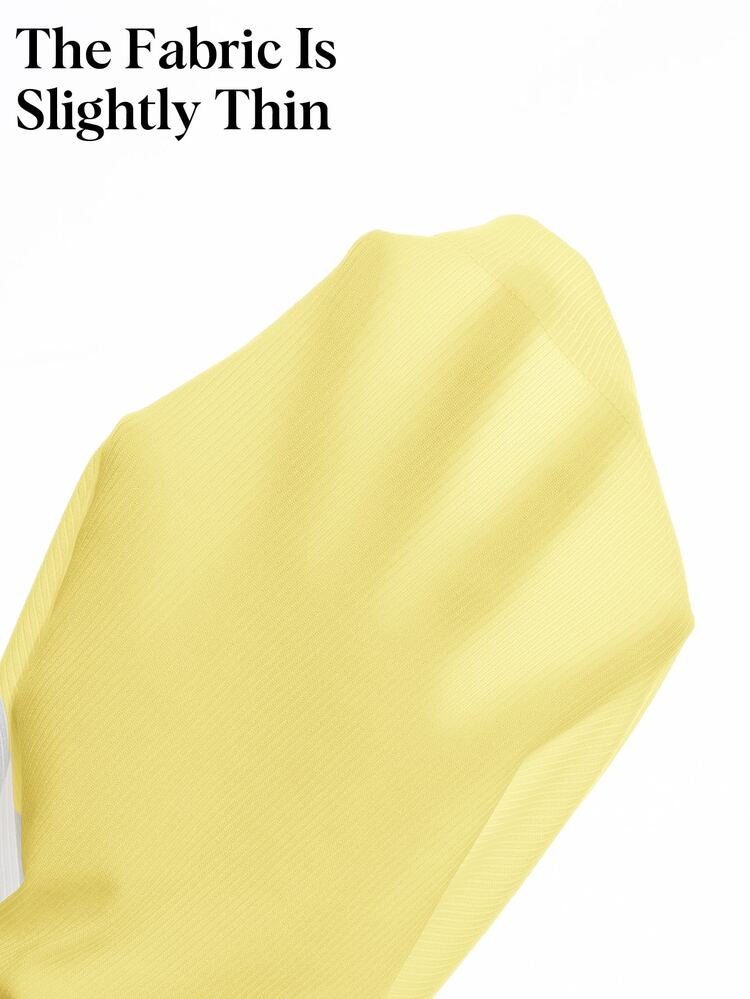 SHEIN 性感针织吊带露脐上衣 罗纹背心 黄色露脐上衣 黄色上衣 黄色背心 女士背心 紧身上衣 黄色罗纹上衣 女士背心 - 淡黃色 - 查看 11