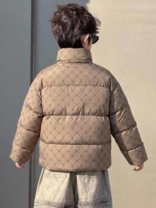 DAZY Tween Boy Winter Casual Versatile Warm Jacket - Brown - View 6