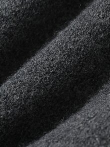 FRIFUL Women's Autumn Solid Color Straight Long Knit Skirt With Patchwork Frayed Hem - Dark Grey - View 8