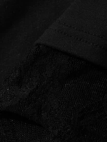 FRIFUL Kaos Wanita Slim Fit dengan Hiasan Renda Kontras untuk Musim Gugur - Hitam - View 10
