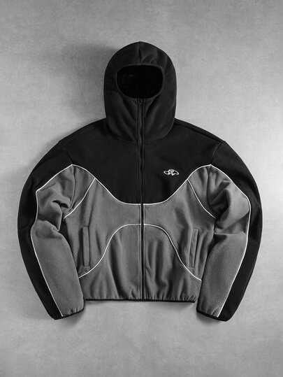 Street Life Sweat-shirt à capuche décontracté à manches longues avec fermeture éclair et blocs de couleurs pour hommes