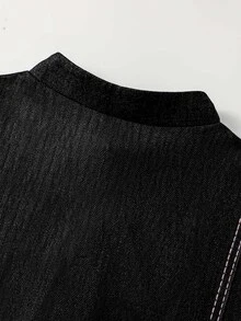Balvessa Women's Half-Zip Casual Everyday Summer Dress - Black - View 3