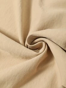 Rometta Plus Size Women's Petal Sleeve Lace Bow Button Elegant Dress Fall - Khaki - View 6