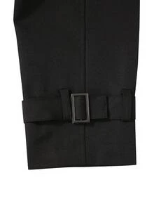 HUEFORM Men's Black Belt With Mid-Length British Style Trench Coat With Lapel, Single-Breasted Business Casual Overcoat,Perfect For A Refined Look. For Men - Black - View 4