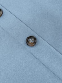 EMERY ROSE Women's Casual Daily Wear Skirt With Button Decor - Blue - View 6