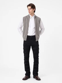 Manfinity Roughcore Men Raw Trim Skinny Jeans - Black - View 5