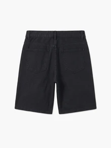 Manfinity Homme Men's Casual Loose Denim Wide Leg Shorts Men Black Denim Shorts - Black - View 5