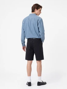 Manfinity Homme Men's Casual Loose Denim Wide Leg Shorts Men Black Denim Shorts - Black - View 2