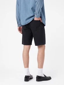 Manfinity Homme Men's Casual Loose Denim Wide Leg Shorts Men Black Denim Shorts - Black - View 6