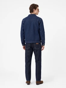 Manfinity Homme Casual Dark Washed Blue Loose Fit Denim Jacket With Large Pockets, Spring/Summer - Dark Wash - View 2