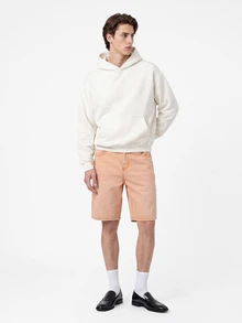 Manfinity Homme 男士休闲日常通勤简约纯色斜插口袋宽松牛仔短裤，夏季 - 棕色 - 查看 6