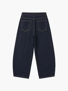 TOKVUE Men's Casual Luxury Design Washed Denim Straight Leg Wide Leg Pants - Dark Wash - View 6