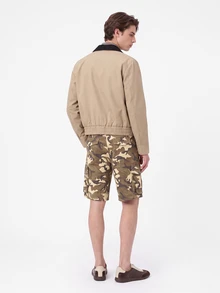 Manfinity Hypemode Camouflage Watermark Cargo Wide Leg Men's Shorts, Holiday Heach Vacation Dark Brown Summer Streetwear - Army Green - View 6