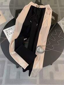 Franclia Women's Stand Collar Cardigan Jacket + Casual Slant Pocket Pants Set - Multicolor - View 5