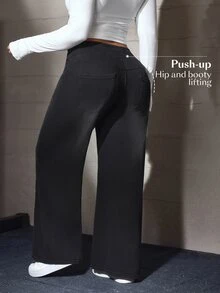Flexra Fall Casual Straight Leg Stretchy Denim Daily Wear Washed Comfortable Plus Size Jeans For Women - Black - View 2