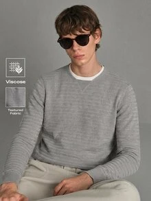 Calmiston Men's Solid Color Casual Versatile Daily Wear Long Sleeve Sweater Golf - Grey - View 1