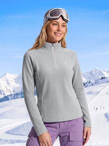 In My Nature Women's Autumn/Winter Casual Outdoor Fleece Jacket - Grey - View 2