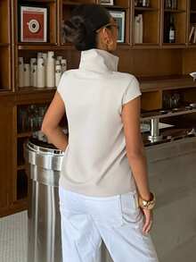 Muchica Women's Solid Color Casual Versatile Daily Wear Shirt - Apricot - View 2