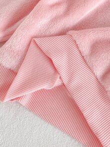 SHEIN Playful Pals 女嬰運動衫套裝上衣 冬季休閒套頭條紋連帽可愛時尚加厚抓絨內裡毛絨百搭粉色褲子 日常戶外度假 - 粉色 - 查看 14