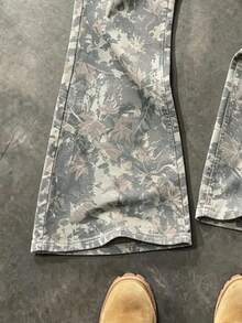 ZURIURI Celana Sweatpants Pria Motif Daun Kering dengan Tali Serut dan Kantong di Pinggang - MultiWarna - View 3