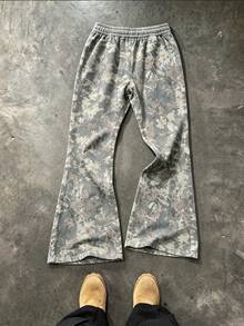 ZURIURI Celana Sweatpants Pria Motif Daun Kering dengan Tali Serut dan Kantong di Pinggang - MultiWarna - View 2
