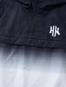 SHEIN 兒童青少年男孩半拉鍊連帽外套與慢跑長褲2件套，休閒運動風，適合秋冬 - 彩色 - 查看 5