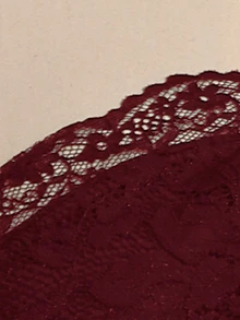 Firerie Kamisol Bodycon Bertali Tipis Renda Seksi Modern Ukuran Plus untuk Wanita Cantik - Burgundy - View 6